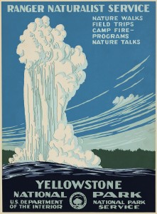 Yellowstone National Park Poster, 1937, National Park Service